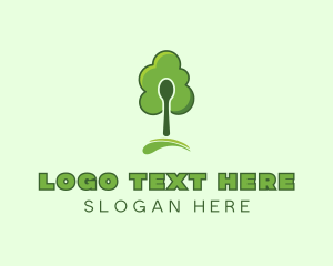 Spoon - Organic Spoon Tree logo design