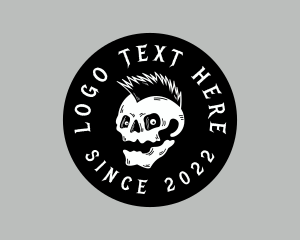 Skater - Rock Band Skull Tattoo logo design