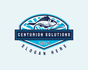 Fishing Hook Seafood logo design