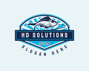 Fishing Hook Seafood logo design