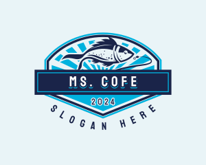 Fishing Hook Seafood logo design