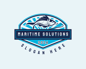 Naval - Fishing Hook Seafood logo design