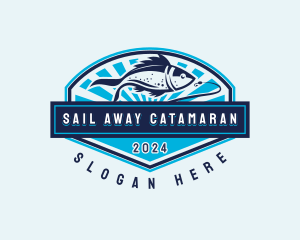 Fishing Hook Seafood logo design