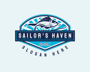 Fishing Hook Seafood logo design