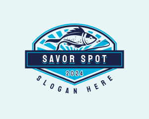 Fishing Hook Seafood logo design