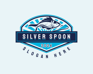 Fishing Hook Seafood logo design