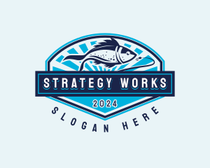 Fishing Hook Seafood logo design