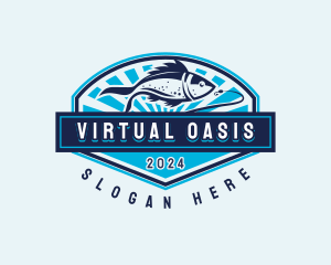 Fishing Hook Seafood logo design