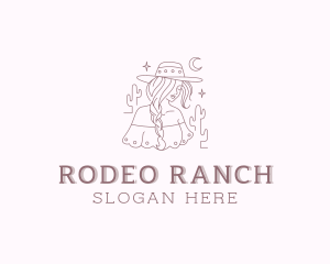 Cowgirl Rodeo Buckaroo logo design