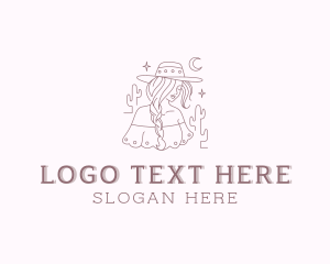 Cowboy Hat - Cowgirl Rodeo Buckaroo logo design