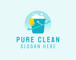 Cleaning Bucket Glove logo design