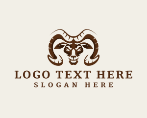 Goat - Wild Ram Horn logo design