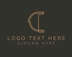 Yellow - Golden Letter C logo design