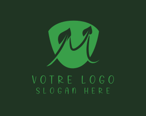Shield Leaf Letter M Logo