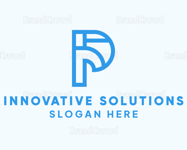 Modern Geometric Letter P Logo