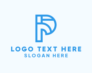 Financial - Modern Geometric Letter P logo design