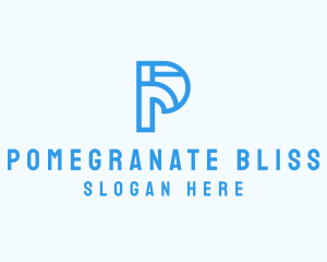 Modern Geometric Letter P logo design