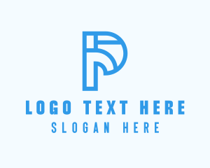 Modern - Modern Geometric Letter P logo design