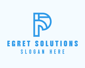 Modern Geometric Letter P logo design