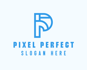 Modern Geometric Letter P logo design