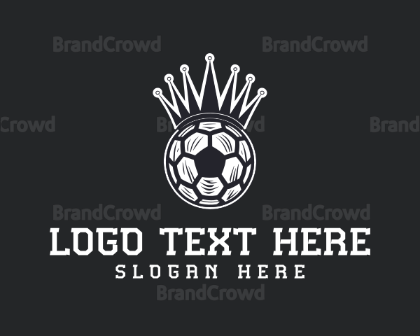 Vintage Soccer Ball Crown Football Logo