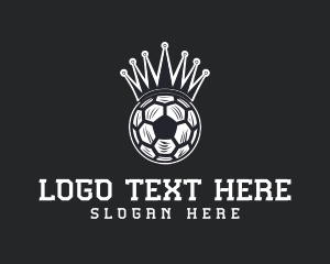 Vintage Soccer Ball Crown Football Logo