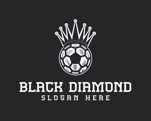 Vintage Soccer Ball Crown Football logo design