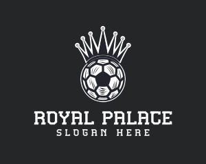 Vintage Soccer Ball Crown Football logo design