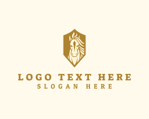 Luxury - Equine Horse Shield logo design