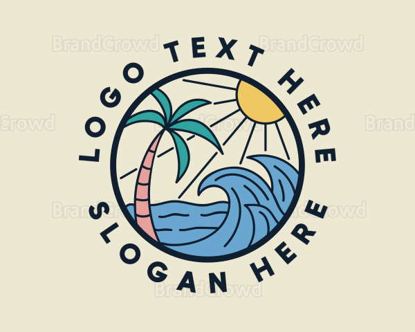 Summer Beach Wave Logo