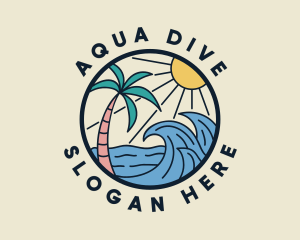 Diving - Summer Beach Wave logo design