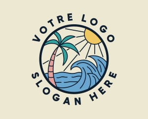 Tourism - Summer Beach Wave logo design