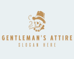 Skull Gentleman Smoker logo design