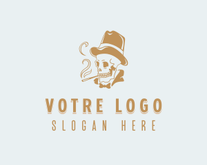 Gentleman - Skull Gentleman Smoker logo design