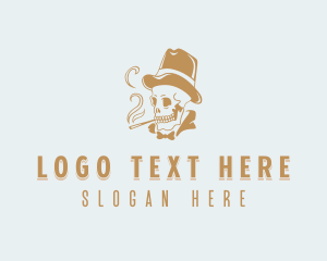 Skull Gentleman Smoker Logo