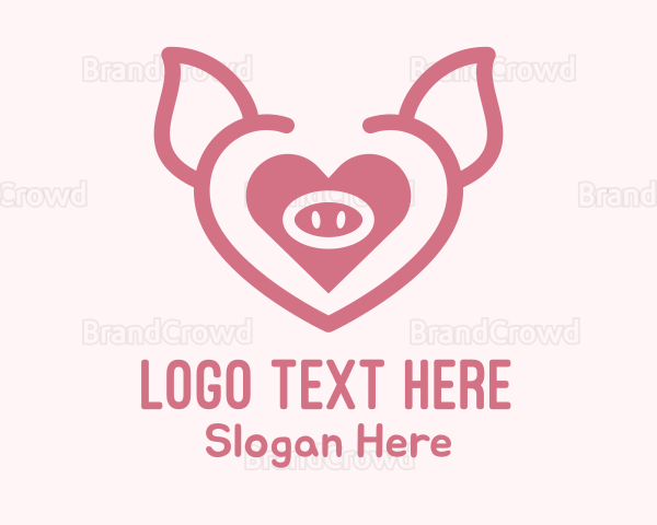 Heart Pig Face Logo