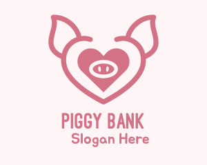 Heart Pig Face logo design