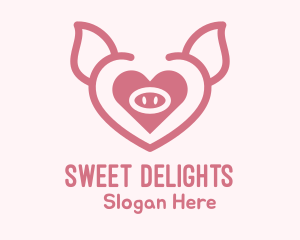 Heart Pig Face logo design