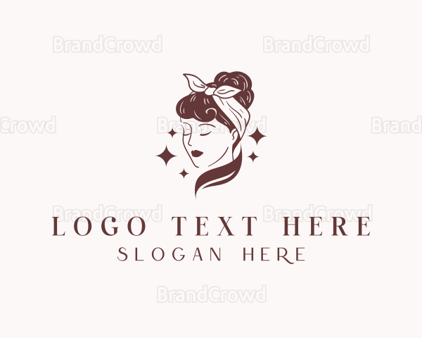 Retro Woman Hairstyle Salon Logo