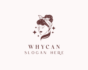 Hairstyle - Retro Woman Hairstyle Salon logo design