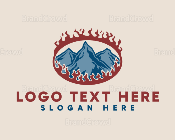 Burning Glacier Mountain Logo