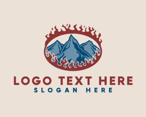 Base Camp - Burning Glacier Mountain logo design