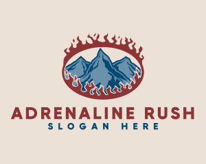 Burning Glacier Mountain logo design