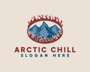 Iceberg - Burning Glacier Mountain logo design