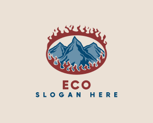 Mountain Climbing - Burning Glacier Mountain logo design