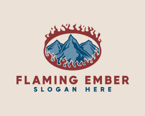 Burning - Burning Glacier Mountain logo design