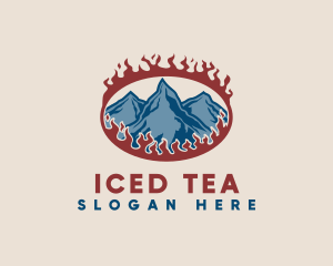 Burning Glacier Mountain logo design