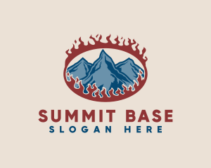 Base Camp - Burning Glacier Mountain logo design