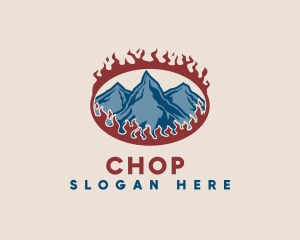 Mountain - Burning Glacier Mountain logo design
