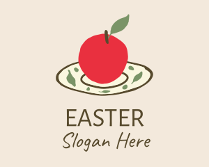 Healthy Diet - Organic Apple Plate logo design